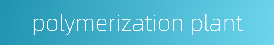 polymerization plant的同义词