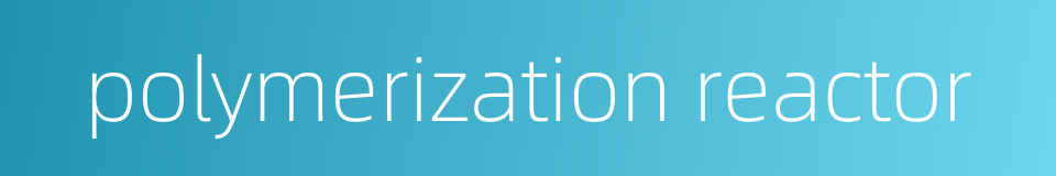 polymerization reactor的同义词
