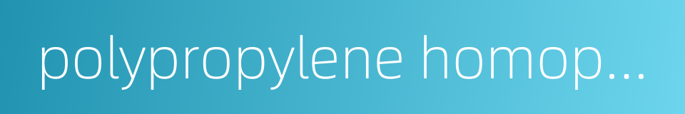 polypropylene homopolymer的同义词