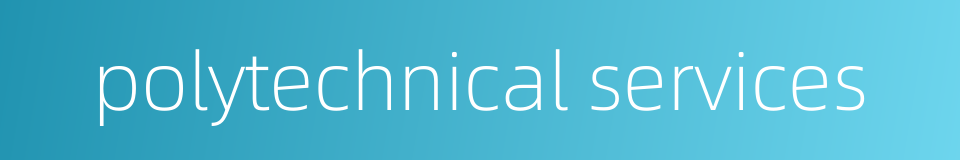 polytechnical services的同义词