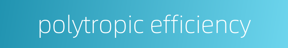 polytropic efficiency的同义词