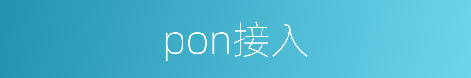 pon接入的同义词