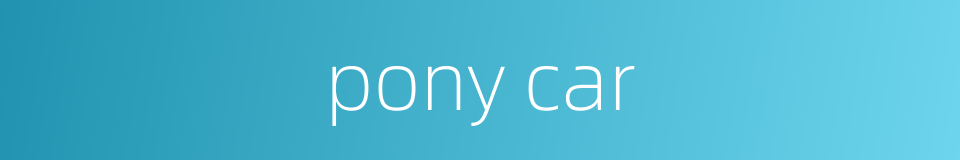 pony car的同义词