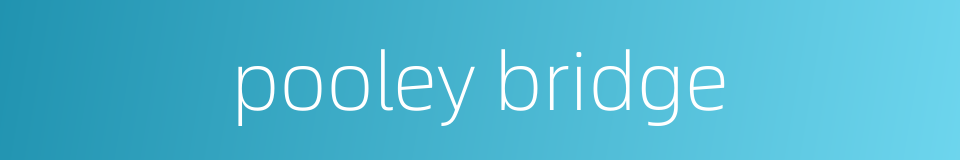 pooley bridge的同义词