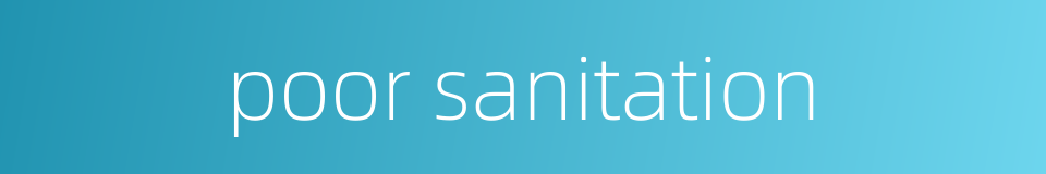 poor sanitation的同义词