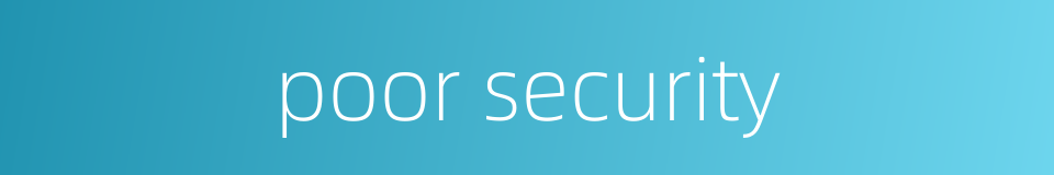 poor security的同义词