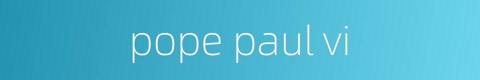 pope paul vi的同义词