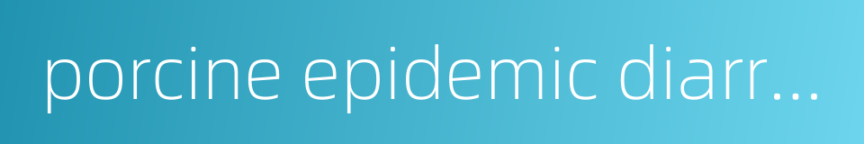 porcine epidemic diarrhea virus的同义词