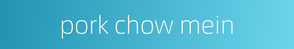 pork chow mein的同义词