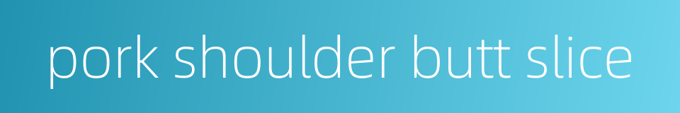 pork shoulder butt slice的同义词