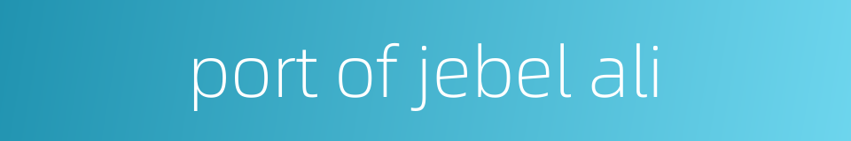 port of jebel ali的同义词