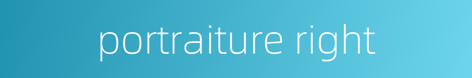 portraiture right的同义词