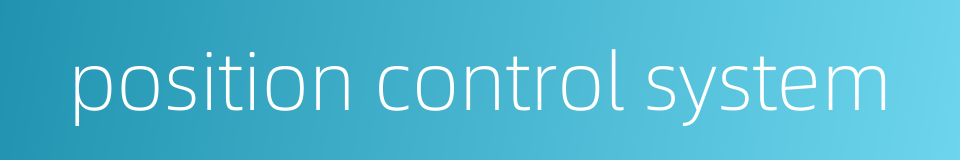 position control system的同义词