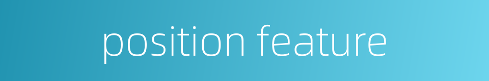 position feature的同义词
