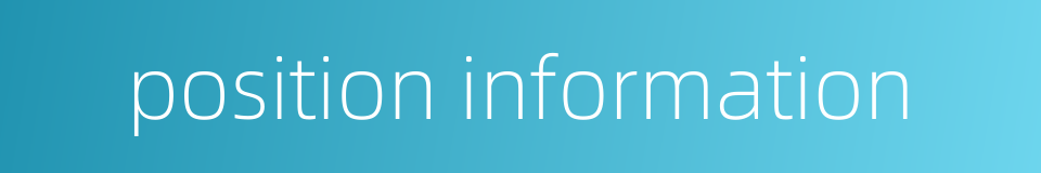 position information的同义词