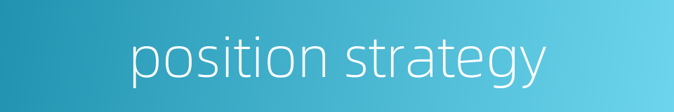 position strategy的同义词