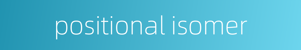 positional isomer的同义词