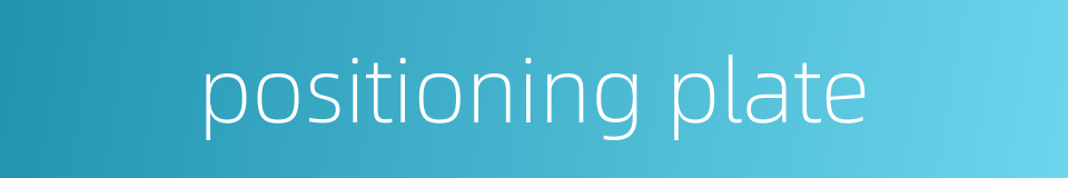 positioning plate的同义词
