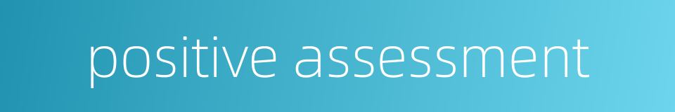 positive assessment的同义词