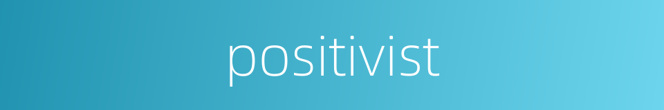 positivist的同义词