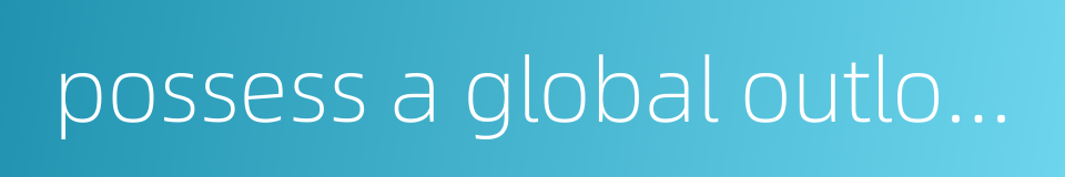 possess a global outlook的同义词