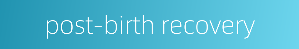 post-birth recovery的同义词