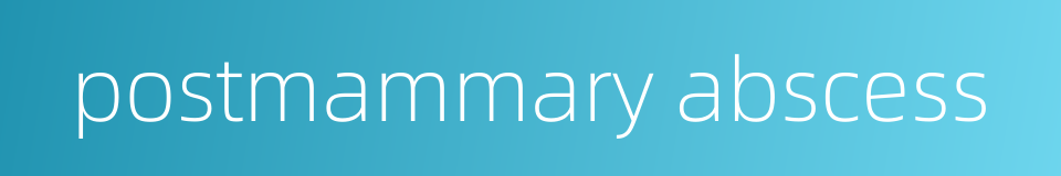 postmammary abscess的同义词