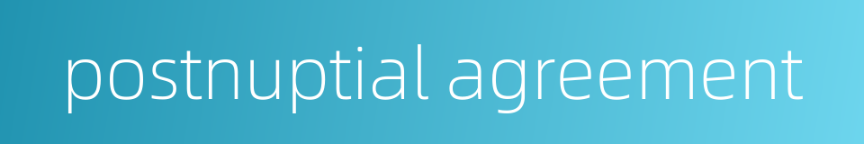 postnuptial agreement的同义词