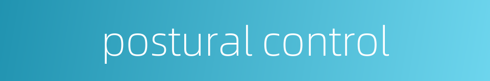 postural control的同义词