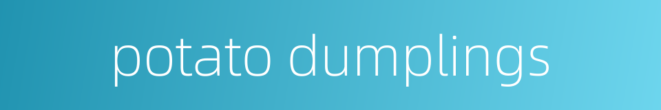 potato dumplings的同义词