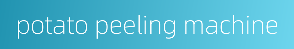 potato peeling machine的同义词
