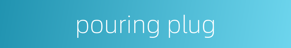 pouring plug的同义词