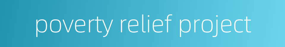 poverty relief project的同义词