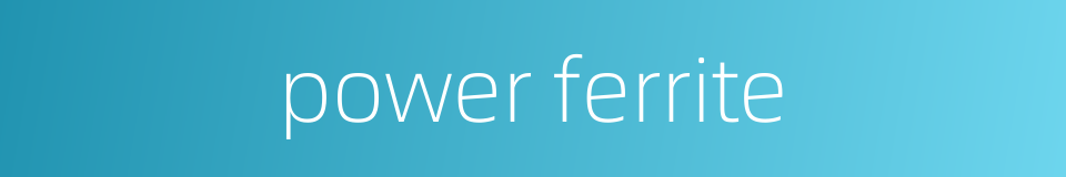 power ferrite的同义词