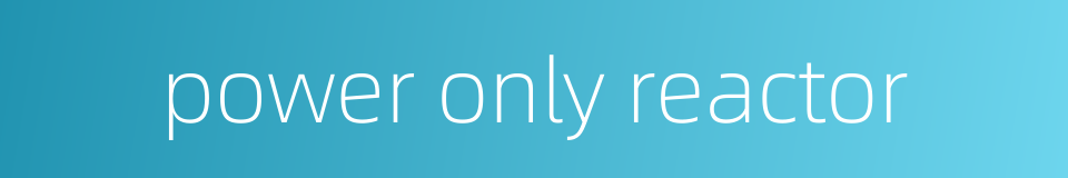 power only reactor的同义词