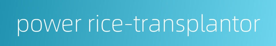 power rice-transplantor的同义词