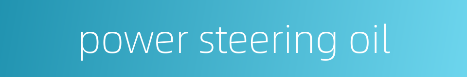 power steering oil的同义词