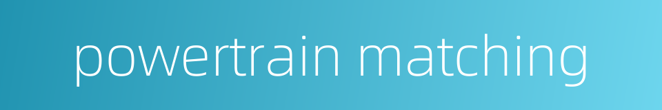 powertrain matching的同义词
