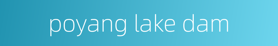 poyang lake dam的同义词