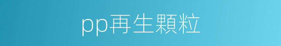 pp再生顆粒的同義詞