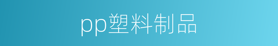 pp塑料制品的同义词