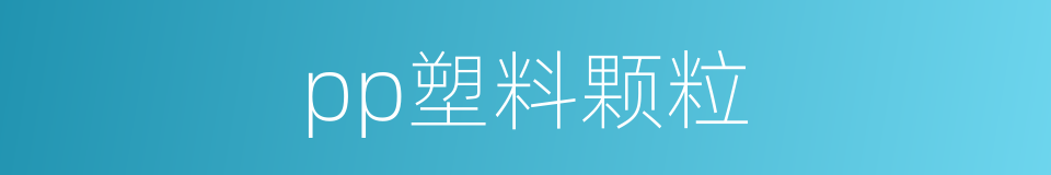 pp塑料颗粒的同义词