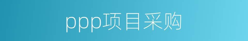ppp项目采购的同义词