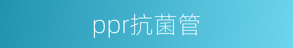 ppr抗菌管的同义词