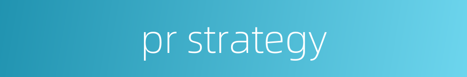 pr strategy的同义词