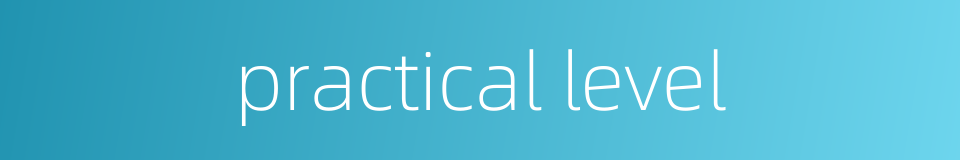 practical level的同义词