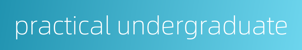 practical undergraduate的同义词