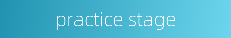practice stage的同义词