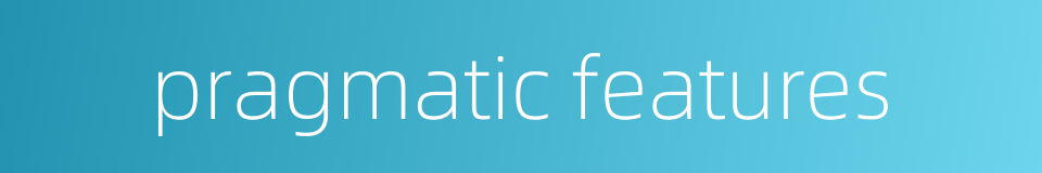 pragmatic features的同义词