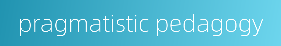pragmatistic pedagogy的同义词